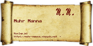 Muhr Manna névjegykártya